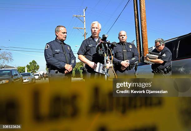 Los Angeles Police Department Deputy Chief Patrick Gannon , Los Angeles Unified School District Steve Zipperman and Gardena Police Chief Ed Medrano...