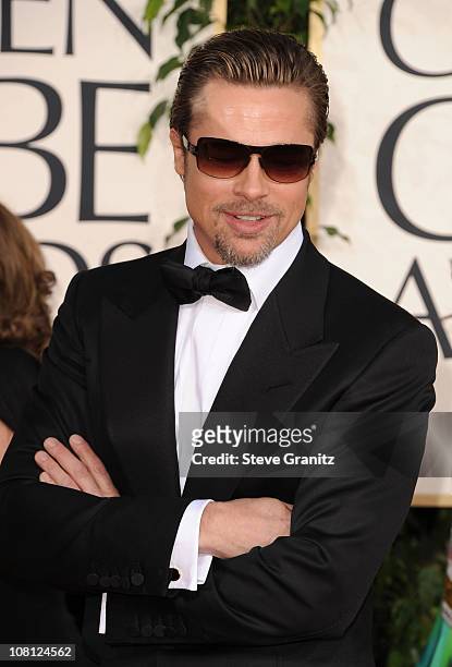 Actor Brad Pitt arrives at the 68th Annual Golden Globe Awards held at The Beverly Hilton hotel on January 16, 2011 in Beverly Hills, California.