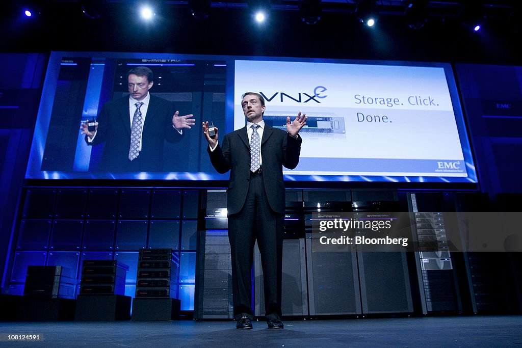 EMC CEO Joe Tucci Launches New Computer Storage Equipment