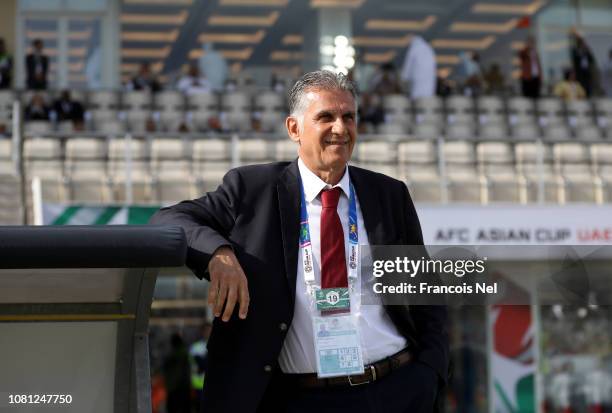 Carlos Quieroz, Head Coach of Iran looks on during the AFC Asian Cup Group D match between Vietnam and Iran at Al Nahyan Stadium on January 12, 2019...