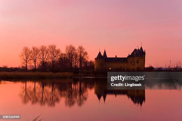 castle muiderslot - moat 個照片及圖片檔