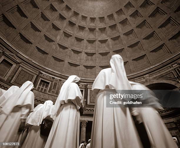 nun statues in pantheon - convent stock pictures, royalty-free photos & images