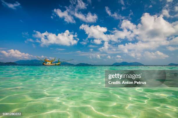 beautiful clear water in a tropical island - bermuda beach stockfoto's en -beelden