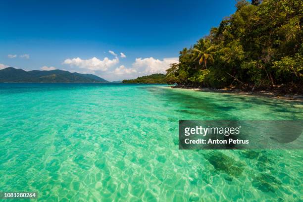 beautiful clear water in a tropical island - bay of water fotografías e imágenes de stock