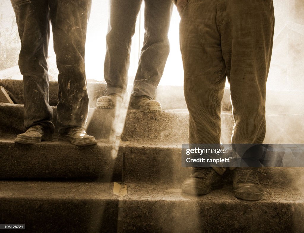 Dusty and Feet at a Construction Site