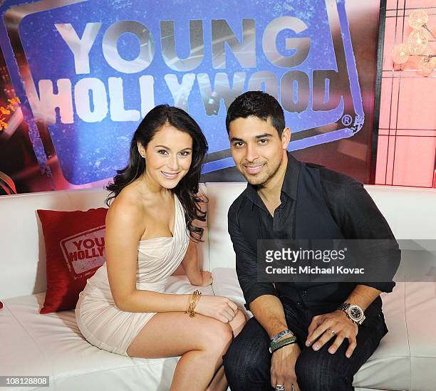 Actress Alexa Vega and actor Wilmer Valderrama visit YoungHollywood.com at Young Hollywood Studio on January 18, 2011 in Los Angeles, California.