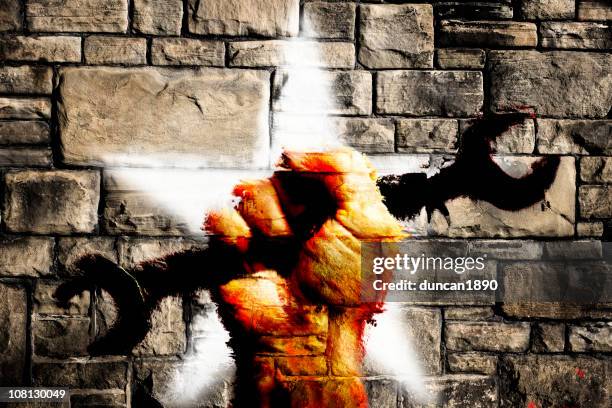 revolution graffiti - socialism stock pictures, royalty-free photos & images