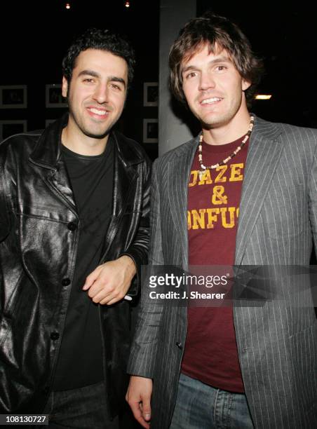 Ari Hest with Barry Zito during Ari Hest and Anna Nalick in Concert - October 27, 2004 at The Roxy in West Hollywood, California, United States.