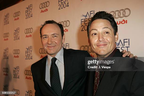 Kevin Spacey and Dodd Darin during 2004 AFI Film Festival - Beyond The Sea Premiere - Opening Night Gala - Red Carpet at Cinerama Dome in Los...