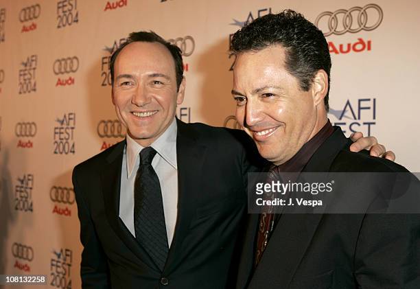 Kevin Spacey and Dodd Darin during 2004 AFI Film Festival - Beyond The Sea Premiere - Opening Night Gala - Red Carpet at Cinerama Dome in Los...