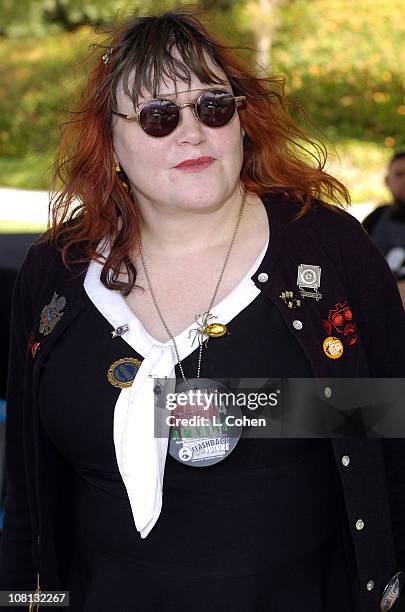 Exene Cervenka during KROQ - Miller Lite Island - Invasion 4- Backstage at Glen Helen Hyundai Pavillion in Devore, California, United States.