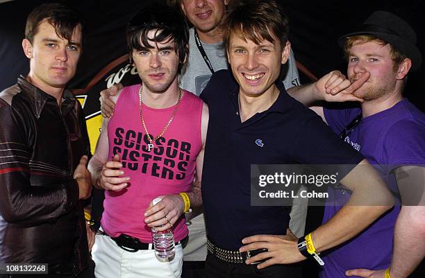 Franz Ferdinand during KROQ - Miller Lite Island - Invasion 4- Backstage at Glen Helen Hyundai Pavillion in Devore, California, United States.