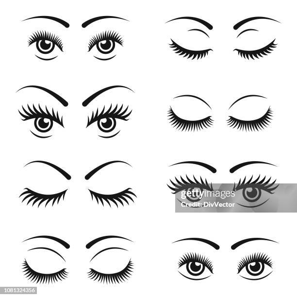 stockillustraties, clipart, cartoons en iconen met wimpers pictogramserie - wimper