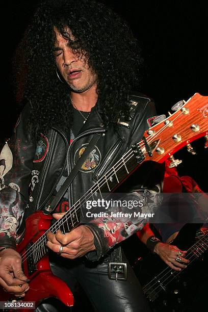 Slash of Velvet Revolver during Velvet Revolver Takes Over Sunset Blvd with Surprise Concert - October 13, 2004 at Sunset Blvd in Los Angeles,...