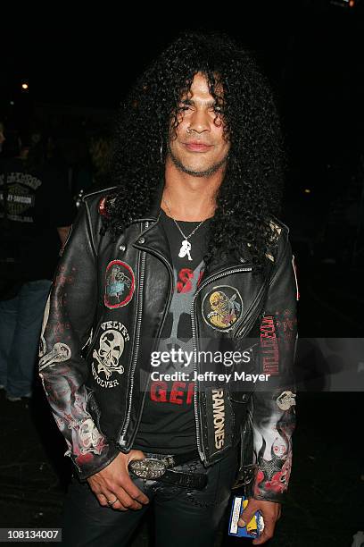 Slash of Velvet Revolver during Velvet Revolver Takes Over Sunset Blvd with Surprise Concert - October 13, 2004 at Sunset Blvd in Los Angeles,...