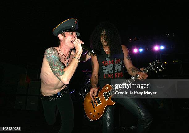 Scott Weiland and Slash of Velvet Revolver during Velvet Revolver Takes Over Sunset Blvd with Surprise Concert - October 13, 2004 at Sunset Blvd in...