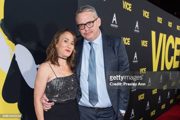Shira Piven and Adam McKay attend Annapurna Pictures, Gary Sanchez Productions And Plan B Entertainment's World Premiere Of "Vice" at AMPAS Samuel...