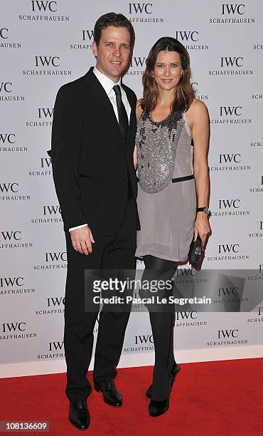 Oliver Bierhoff and his wife Klara attend the IWC launch of the Portofino watch range at the SIHH International Fine Watch makers exhibition on...
