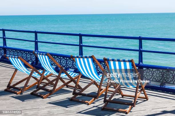 England, East Sussex, Eastbourne, Eastbourne Pier, Deck Chairs