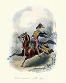 Hussar soldier riding away from his sweetheart, 19th Century