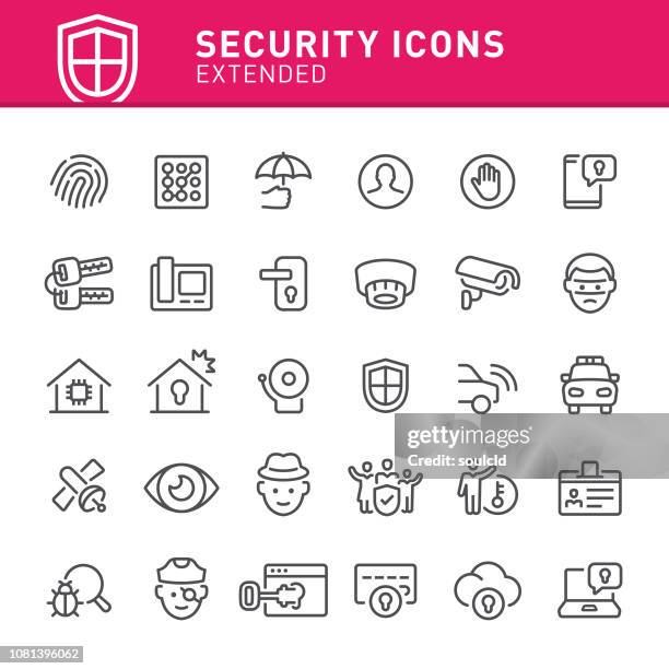 security icons - home security camera stock illustrations