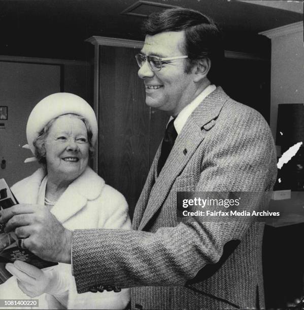 Herald "Look" -- Ross Hunter and Elsa ChauvellAmerican film producer, Ross Hunter, with Mrs. Elsa Chauvell and a copy of Mrs. Chauvell's book. July...
