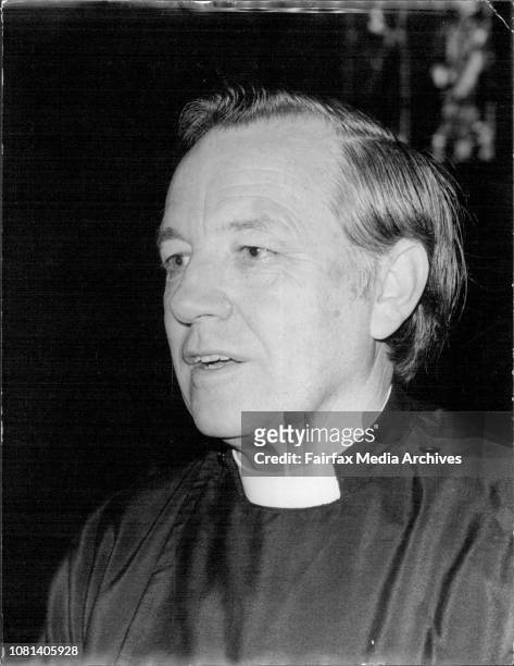 The Dean elect of Sydney the Very Rev Lance Shilton at St Andrew's Cathedral. November 29, 1973. .