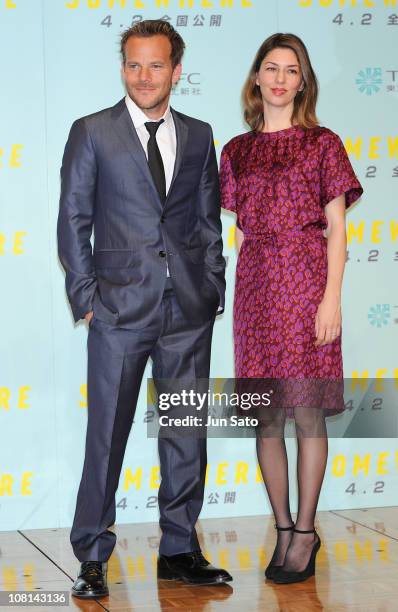 Actor Stephen Dorff and Director/actress Sofia Coppola attend a press conference for "Somewhere" at the Ritz-Carlton on January 19, 2011 in Tokyo,...