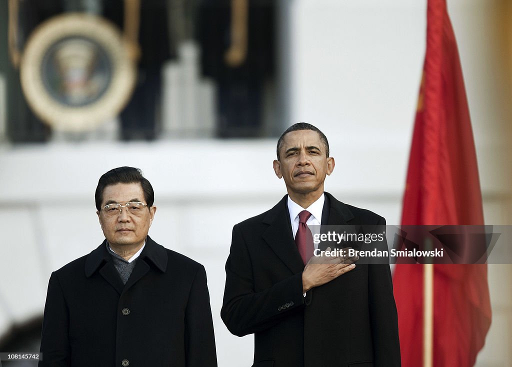 Obama Hosts Chinese President Hu Jintao For State Visit At White House