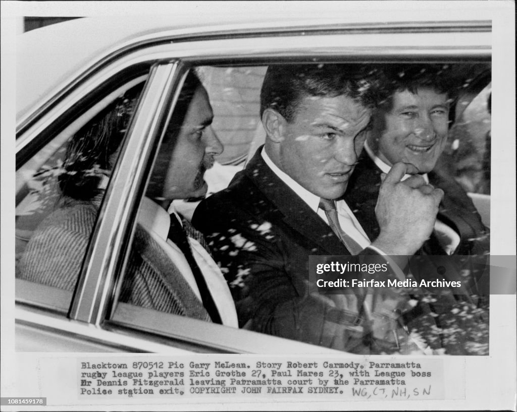 Parramatta Rugby League players Eric Grothe 27, Paul Mares 23, with