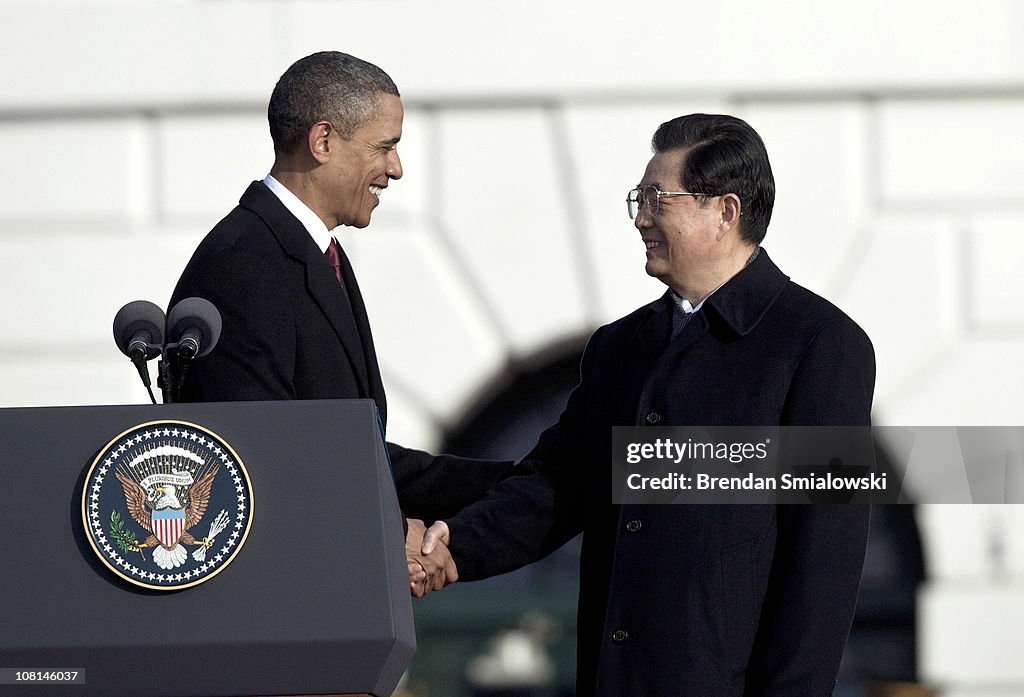 Obama Hosts Chinese President Hu Jintao For State Visit At White House