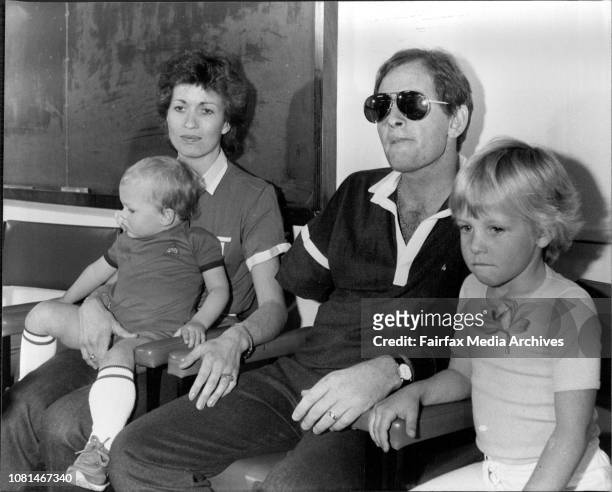 Jack Newton with his wife Jackie, daughter Kristie, five, and son Clint, two. September 23, 1983. .