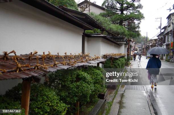 雨の日に城崎温泉 - 手ぬぐい ストックフォトと画像
