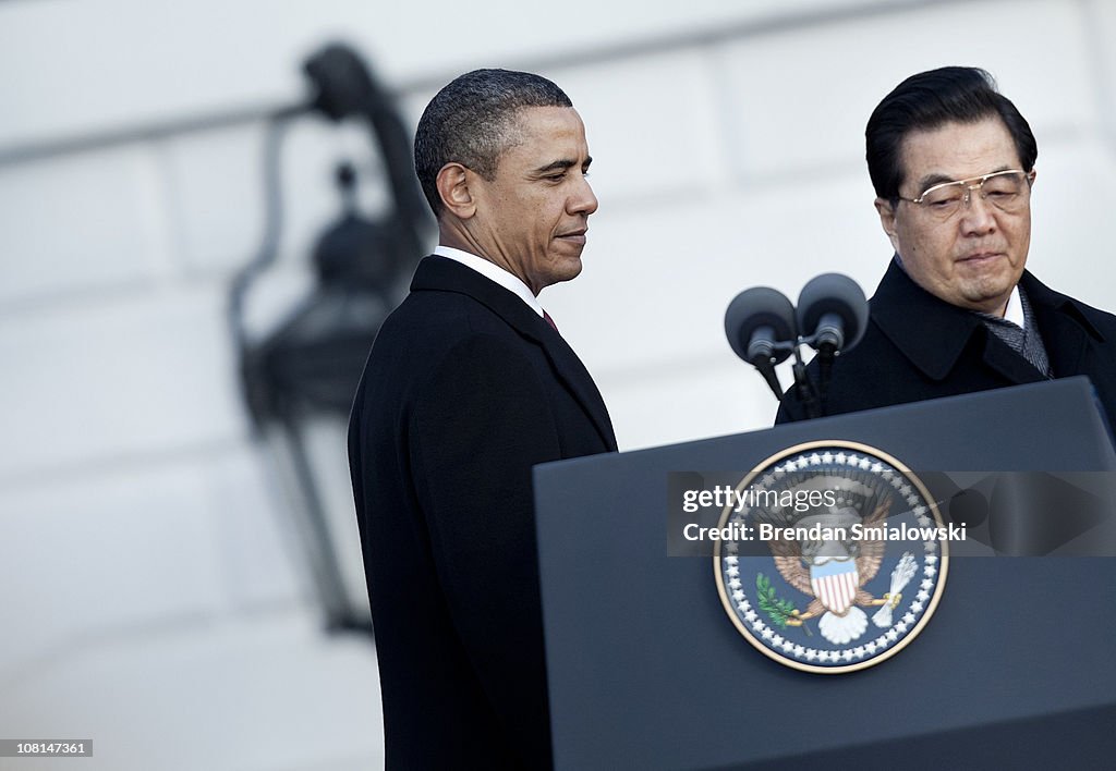 Obama Hosts Chinese President Hu Jintao For State Visit At White House