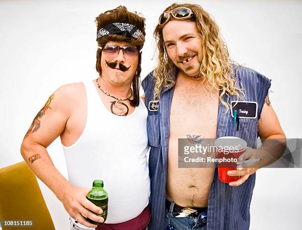 humor: white trash series - mullet haircut stock pictures, royalty-free photos & images