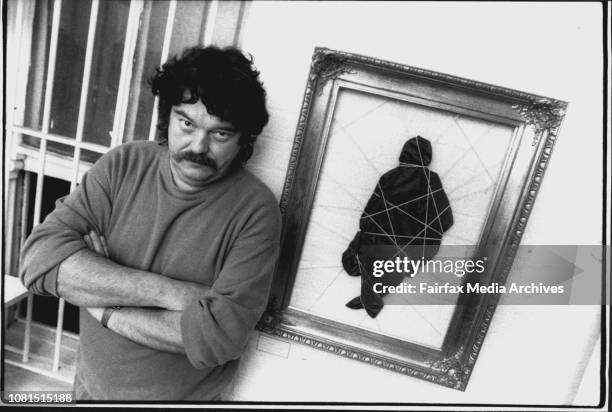 Forge a Blue Boy Art Competition at the RSM Gallery Balmain.Richard M. Donald with his work "Blue, Bound and Happy." September 11, 1992. .