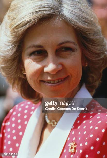 Queen Sofia of Spain, London 24th April 1986.