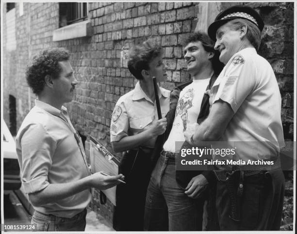 The Samuel Pepys Show" goes to TV -- Filming a scene for Samuel Pepys Show: - L to R: Writer Ian Heydon, Robyn Moore, David Bates and Ross Higgins....