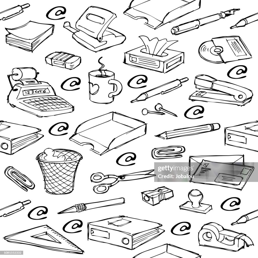 Background Seamless Office Objects