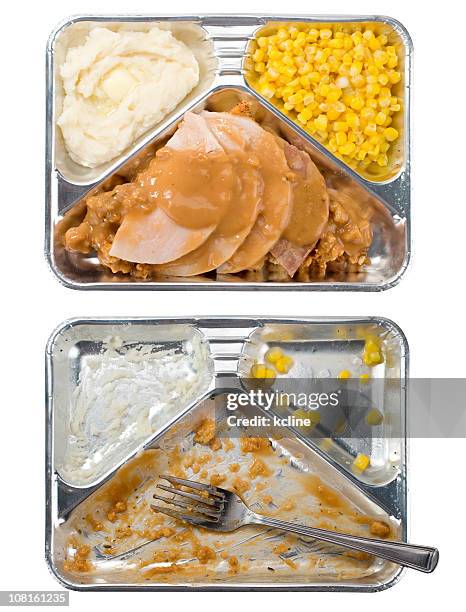 turkey tv dinner - tv dinner stock pictures, royalty-free photos & images