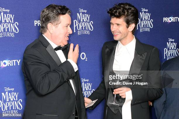Director Rob Marshall and Ben Whishaw attend the European Premiere of "Mary Poppins Returns" at Royal Albert Hall on December 12, 2018 in London,...
