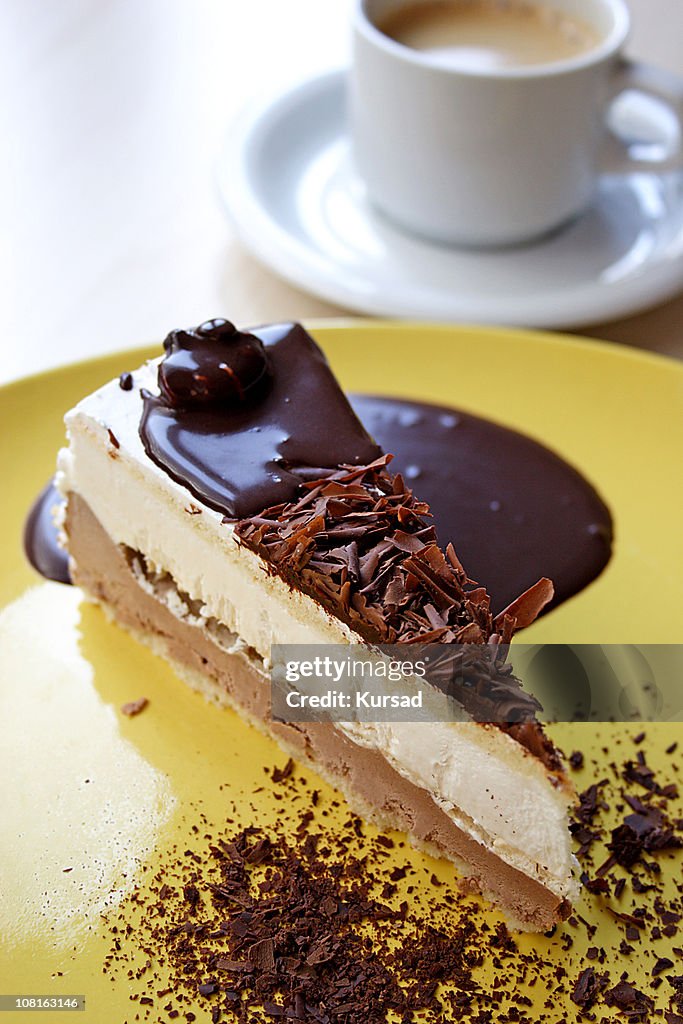 Cheese cake with coffee