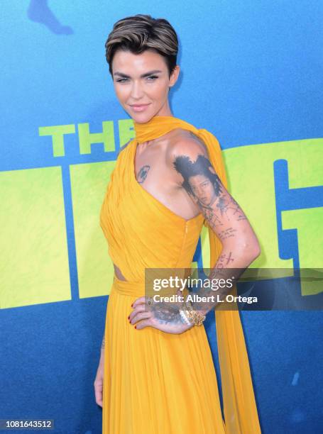 Meg Ruby Rosen 539 Warner Bros And Gravity Premiere Of The Meg Red Carpet Stock Photos ...