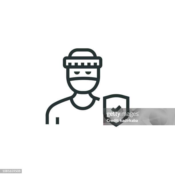 theft insurance line icon - stealing car stock illustrations