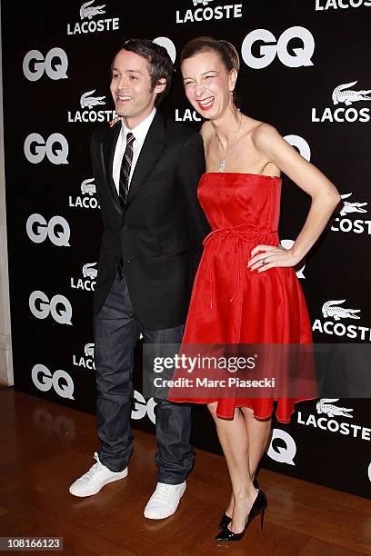 Presenter Yann Barthes and Anne Boulay attend the 'GQ Man of the year 2010' at Shangri-La Hotel Paris on January 19, 2011 in Paris, France.