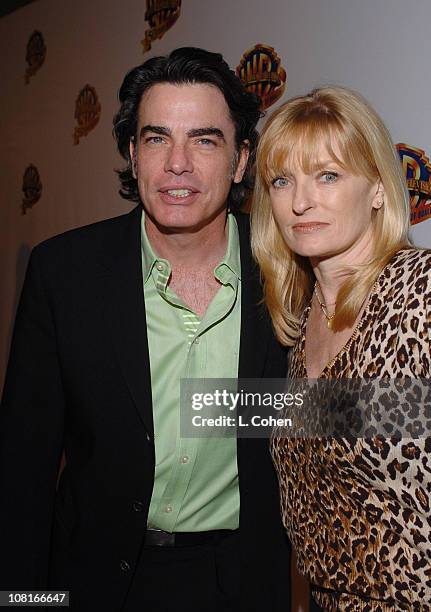 Peter Gallagher and wife during Warner Bros. Television and Warner Home Video Celebrate 50 Years of Quality TV - Red Carpet at Warner Bros. Lot,...