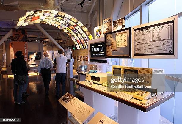 Vintage Apple computers are displayed at the Computer History Museum on January 19, 2011 in Mountain View, California. After a two year, $19 million...