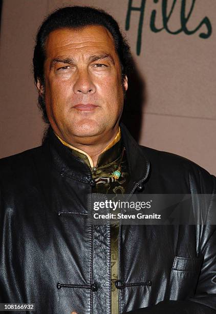 Steven Seagal during Clive Davis' 2005 Pre-GRAMMY Awards Party - Arrivals at Beverly Hills Hotel in Beverly Hills, California, United States.