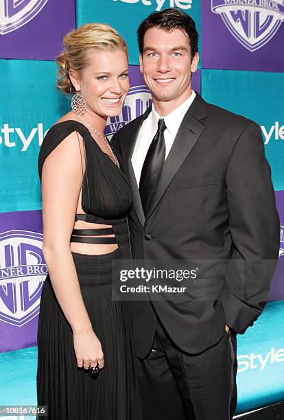 Rebecca Romijn and Jerry O'Connell during 2005 InStyle/Warner Bros. Golden Globes Party - Arrivals at The Palm Court at the Beverly Hilton in Beverly...