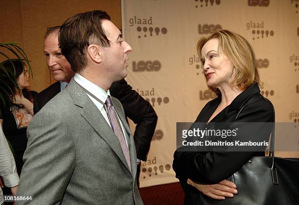 Alan Cumming and Jessica Lange during 16th Annual GLAAD Media Awards - Arrivals at Marriott Marquis in New York City, New York, United States.